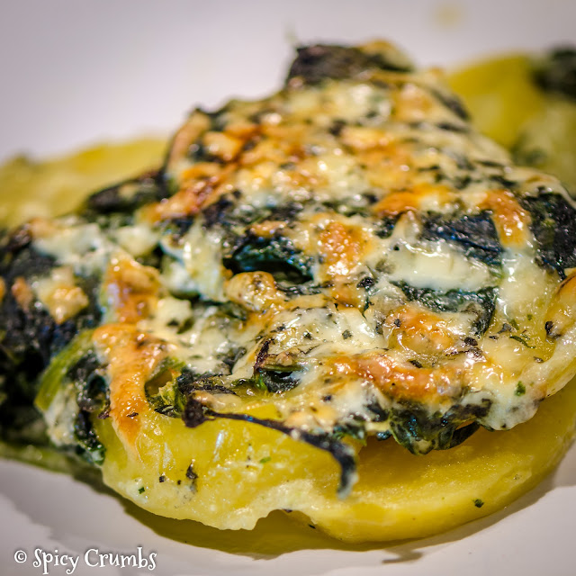 krémové špenátové brambory