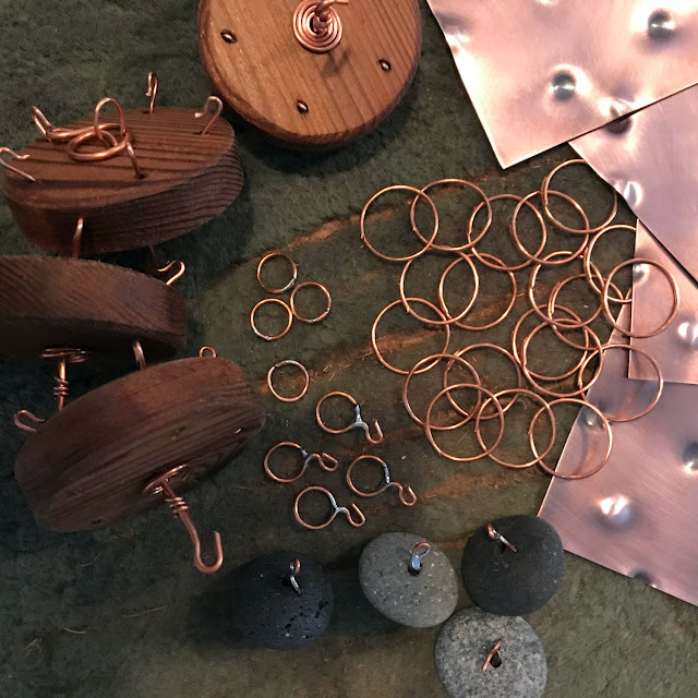 Handmade hardware for Coast Chimes large copper wind chimes