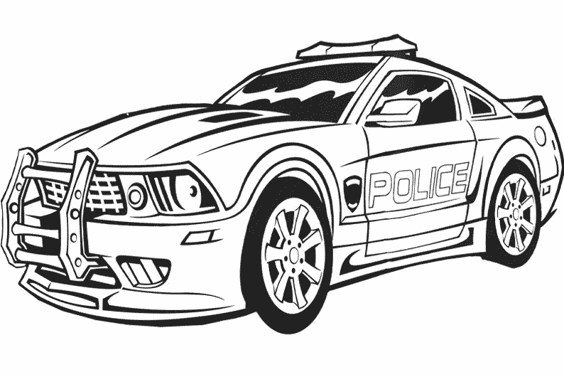 Police Car Coloring Pages For Preschoolers Collection Images