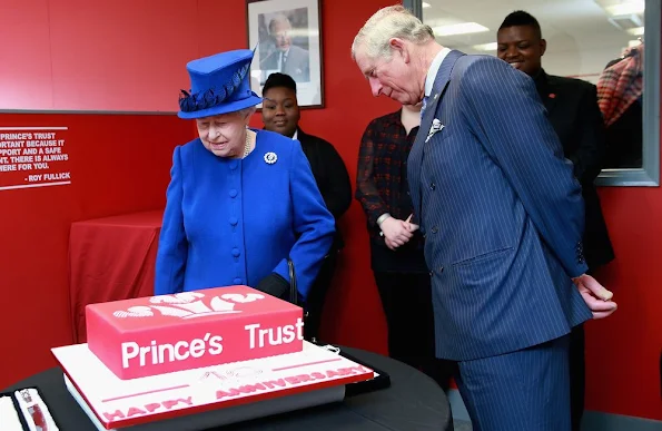 Queen Elizabeth II and Prince Charles, Prince of Wales visit the Prince's Trust Centre in Kennington