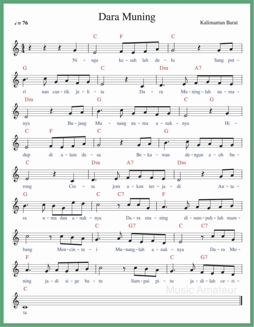 Not Angka Dara Muning SEPUTAR MUSIK