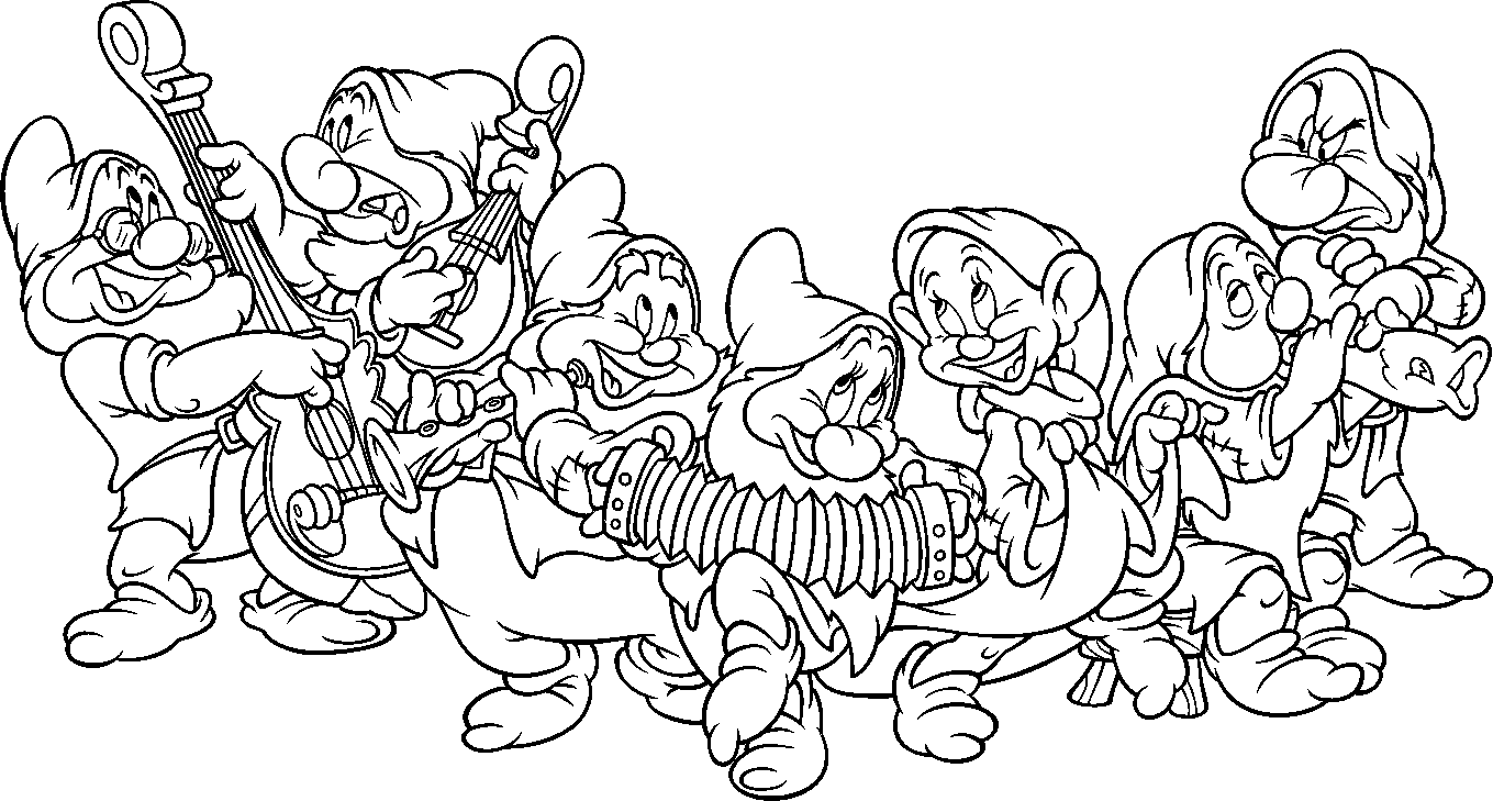 7 Seven Dwarfs Coloring Pages