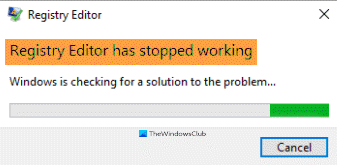 Registry Editor หยุดทำงาน