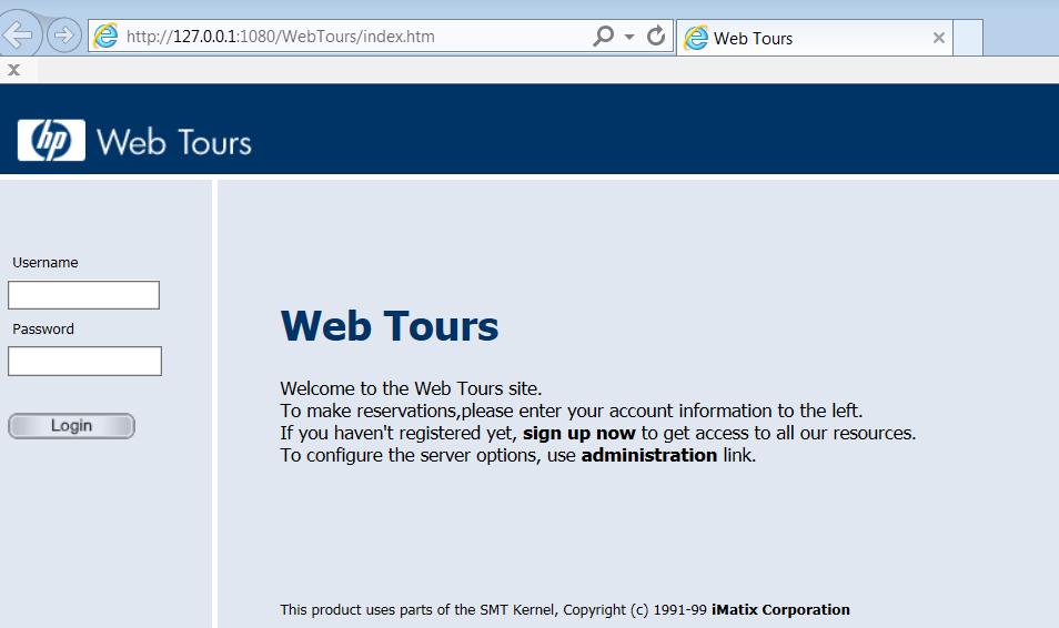 how to start hp web tours application