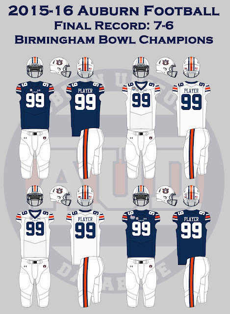 Auburn football uniform record 2016