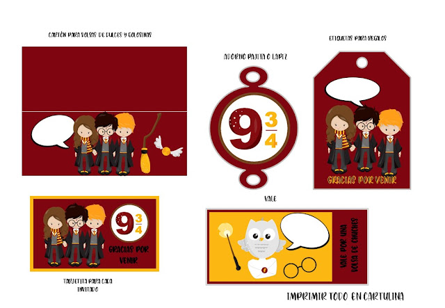 kit, imprimible, fiesta, cumpleaños, harry potter, gratis