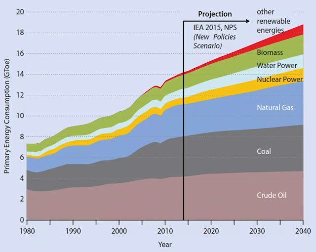 Fig. 2 Development and projection of total global energy consumption. (BGR 2015)