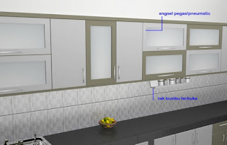 furniture semarang - desain kitchen set minimalis pintu kaca engsel hidrolis 04