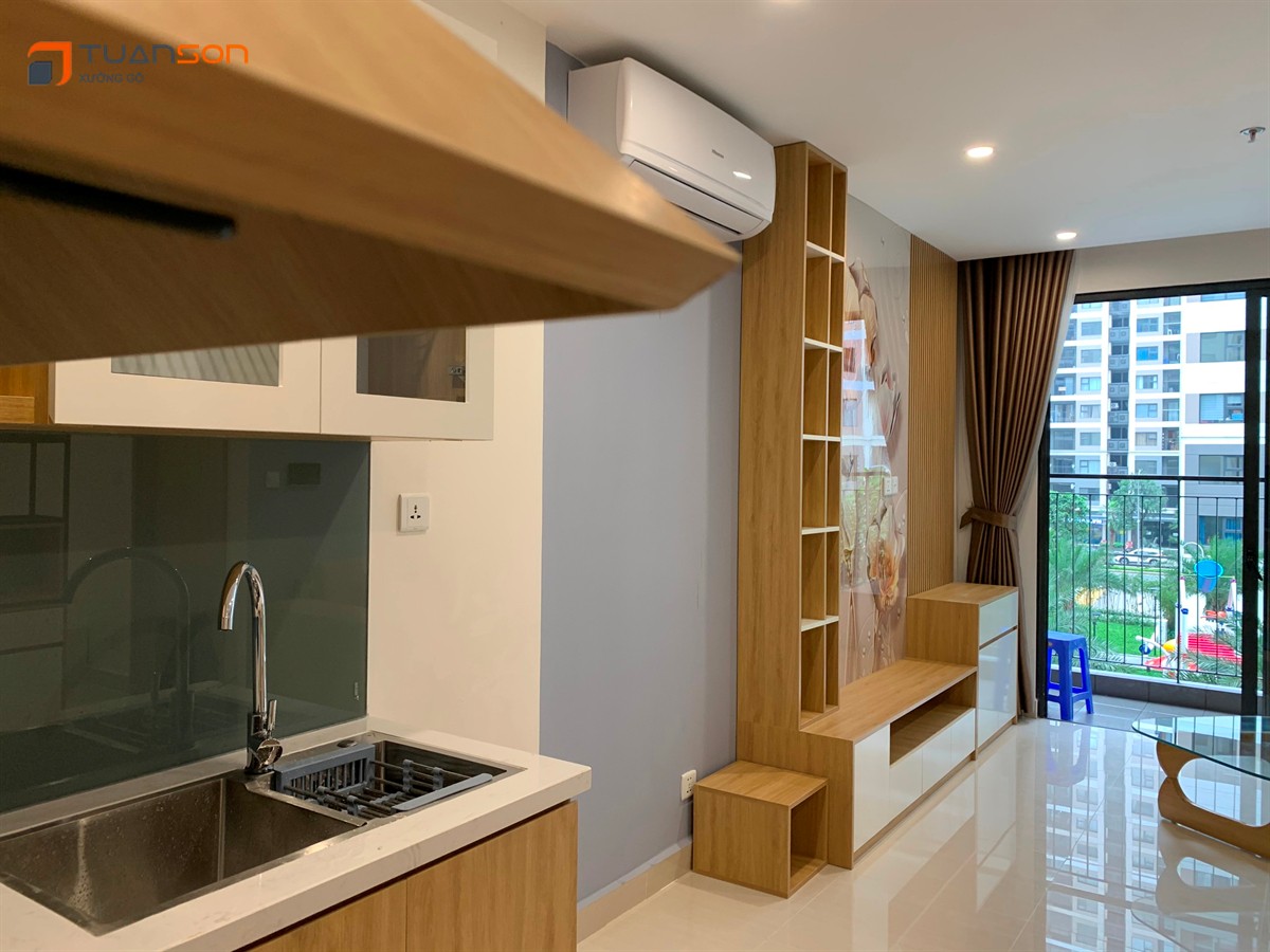 Bàn giao công trình thi công nội thất 43m2 (1PN+1) S1.03-12 Vinhomes OCean Park