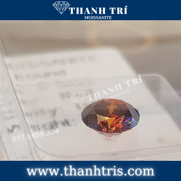 Kim cương Moissanite GRA Round 6ly3 Đỏ