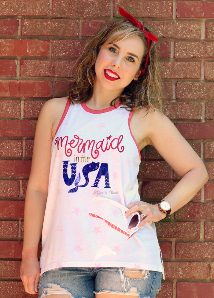 Hand-Lettered Mermaid in the USA Tank
