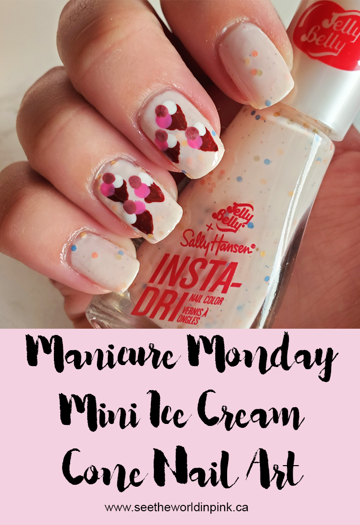 Manicure Monday Mini Ice Cream Cone Nail Art See the World in PINK