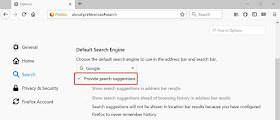 mozilla firefox provide search suggestions settings