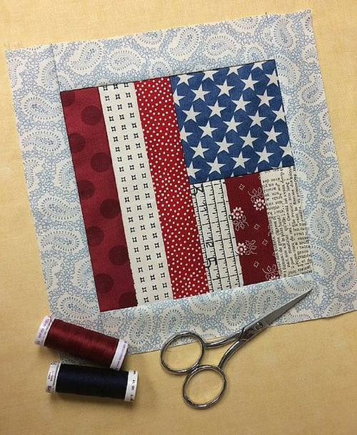 Flag Quilt Block - Free Pattern & Tutorial