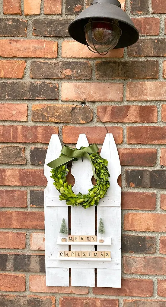 Repurposed Picket Fence Holiday Decoration 