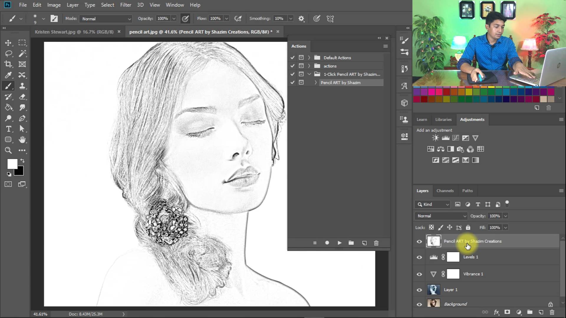 Free Download - 1 Click Magic Pencil Sketch Art Photoshop Actions