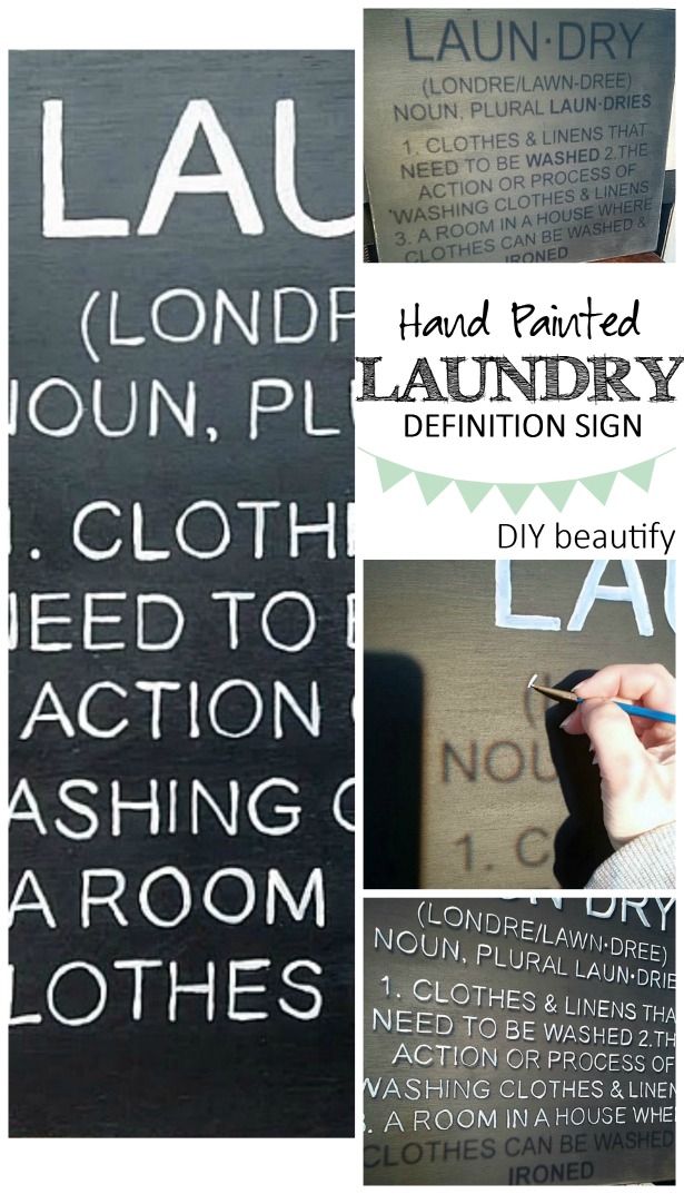 Hand Painted Laundry Room Definition Sign DIY beautify