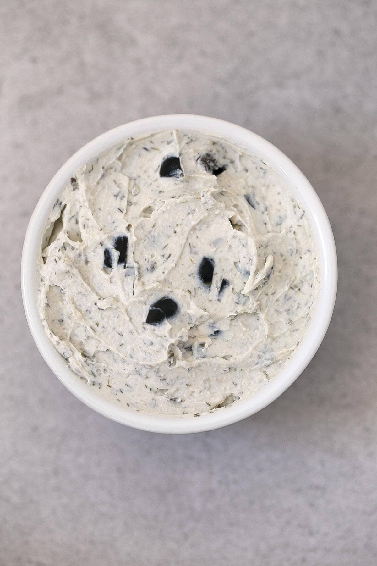Vegan cream cheese with olives Vegan cream cheese with olives