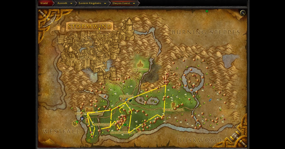 Golden Routes Maximize Gold Making While Leveling Elwynn Forest Route