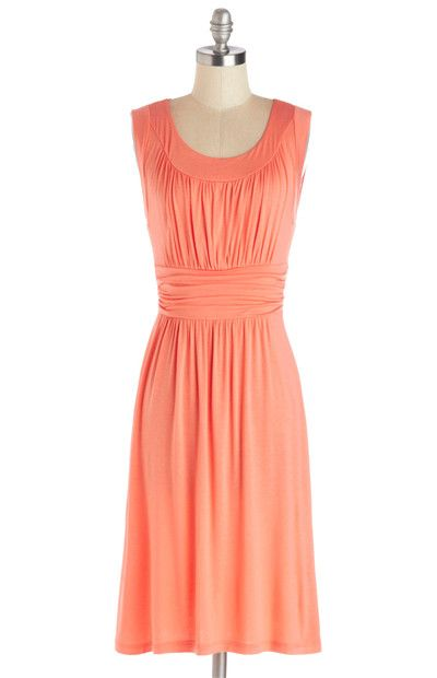 Sleeveless Casual Dress in Coral - Fashion Accessories And Style