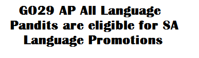 All Language Pandits are eligible for SA Language Promotions