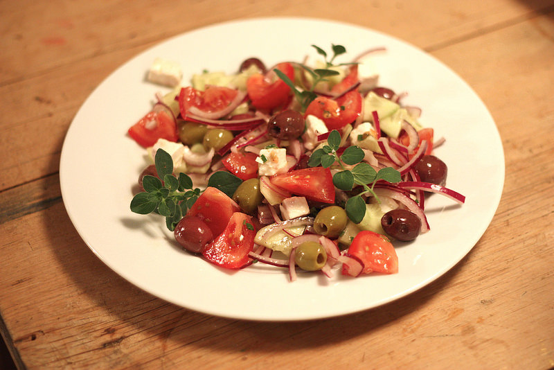 Greek salad recipe from The Mount Athos Diet