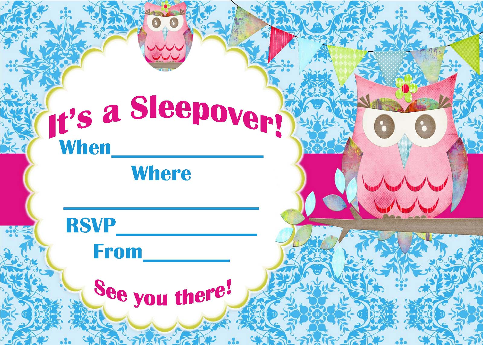 Free Printable Sleepover Invitations