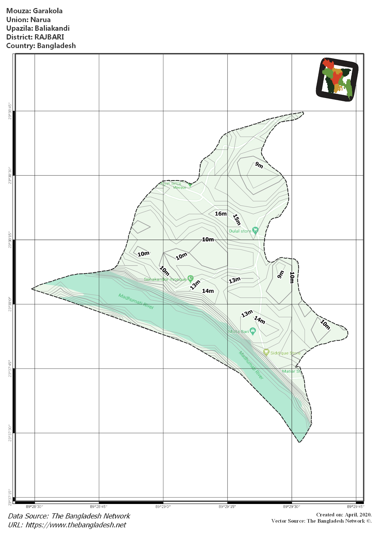 Map of Garakola Mouza of Baliakandi Upazila, RAJBARI Map of Garakola Mouza of Baliakandi Upazila, RAJBARI, Bangladesh.