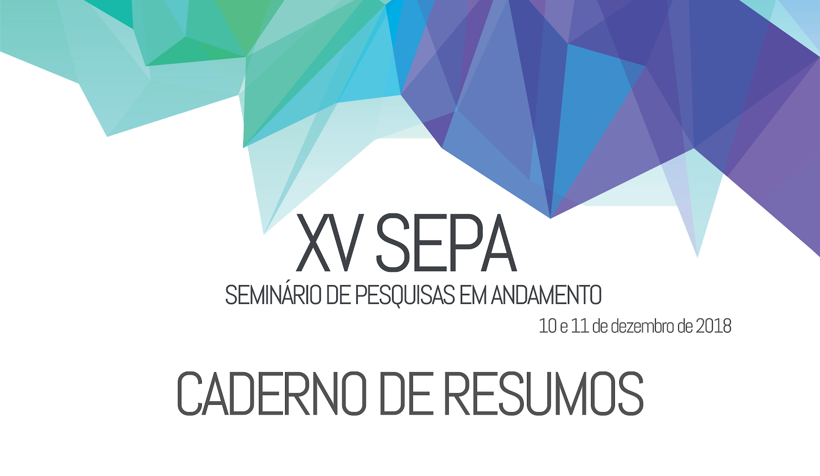Caderno de resumos - XV SEPA