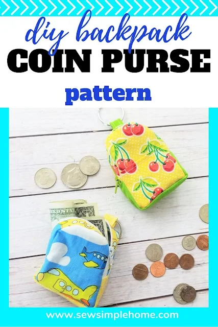 Sew up your own diy backpack coin purse with this free sewing pattern and step by step tutorial and video.