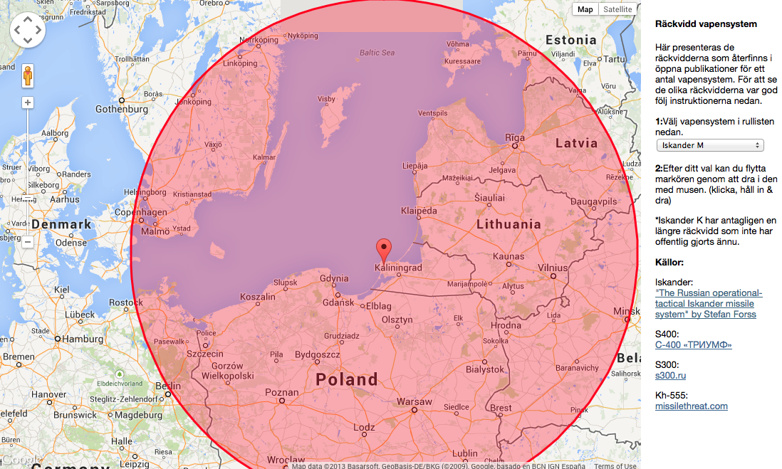 Cornucopia?: Interaktiv karta ryska vapensystem