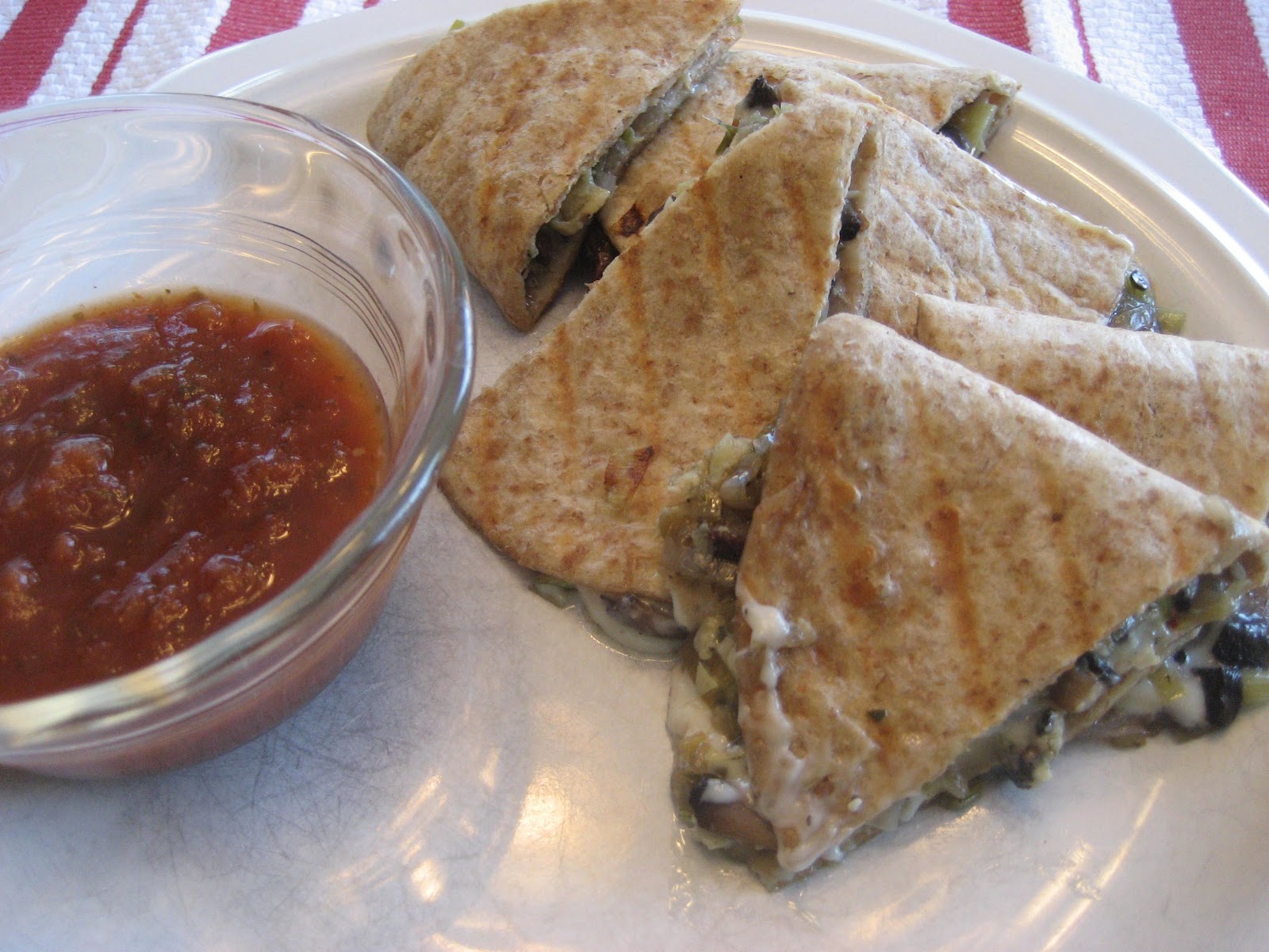 Chez Mona Portobello Mushroom & Leek Quesadillas