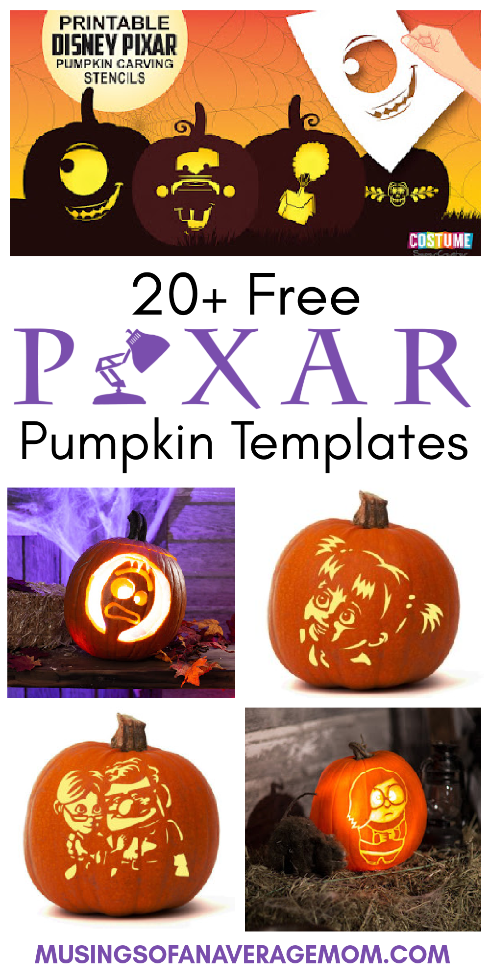 Musings of an Average Mom: Free Pixar Pumpkin Carving Templates