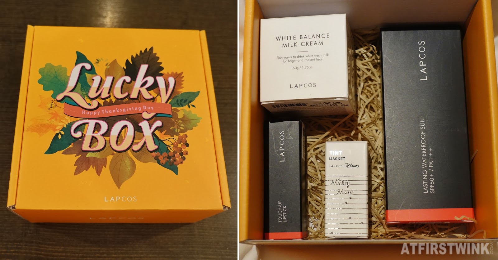 Lapcos lucky box Thanksgiving unboxing cosmetics skincare Korean