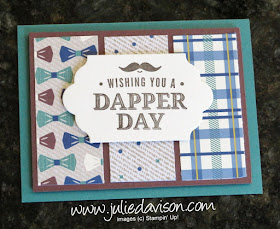 Stampin' Up! Truly Tailored True Gentleman masucline card ~ 2018 Occasions Catalog ~ www.juliedavison.com ~ easy card layout