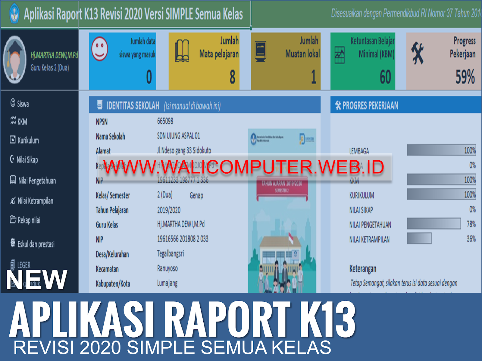 Aplikasi Raport K13 Kelas 3 Semester 1 Kang Martho 2021