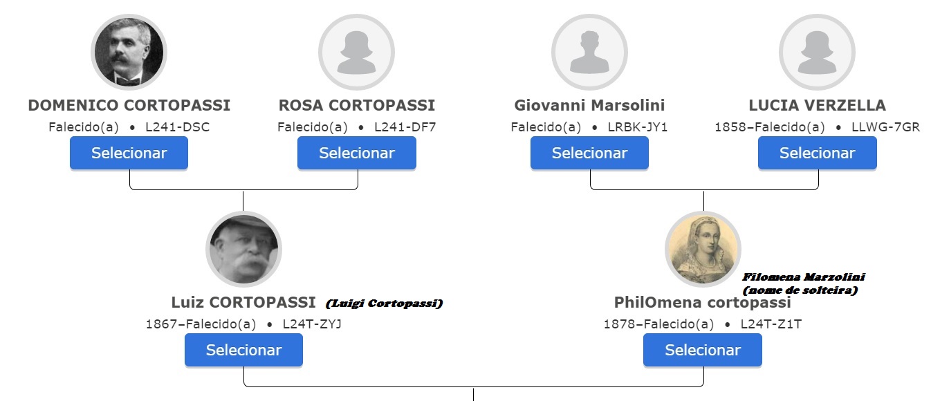 Família Cortopassi Árvore Cortopassi Ramo Domênico Cortopassi
