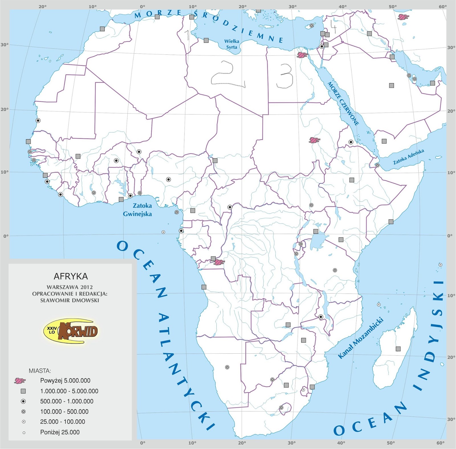 Mapa Fizyczna Afryki Do Nauki geografia: 6. z geografii