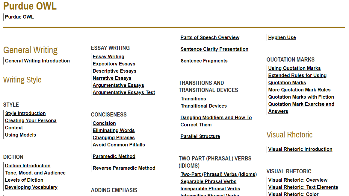 English Elda The Purdue Online Writing