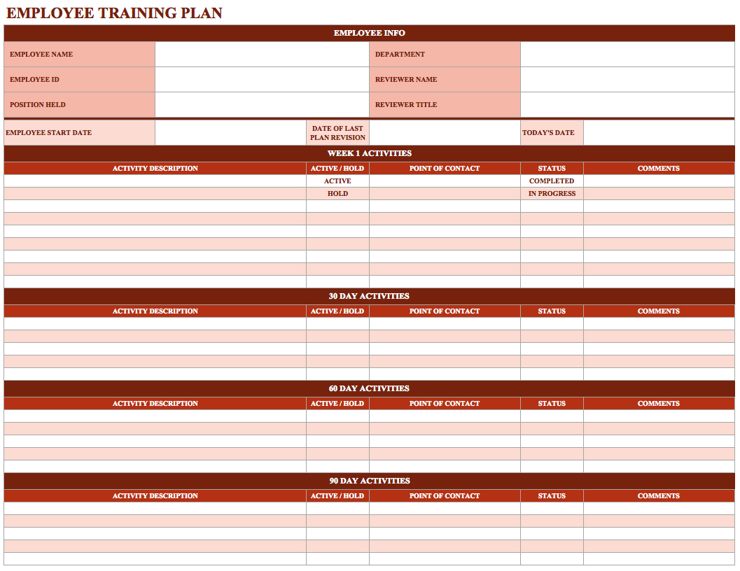 Training Tracker Template Free Download