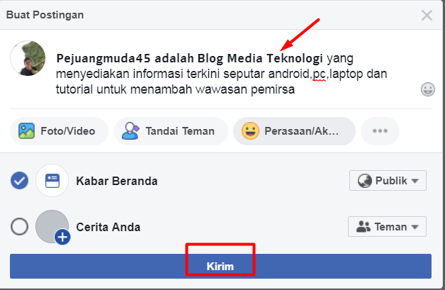 Cara Membuat Tulisan Hitam Tebal Di Status Facebook (Fb) Tanpa Aplikasi - Pejuangmuda45