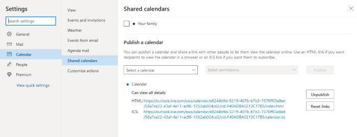 compartir calendario de Outlook 4