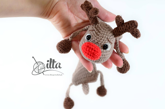 Crochet bookmark  reindeer Rudolf - tutorial
