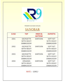 R9 Designer Studio Sanobar Pakistani Salwar Kameez