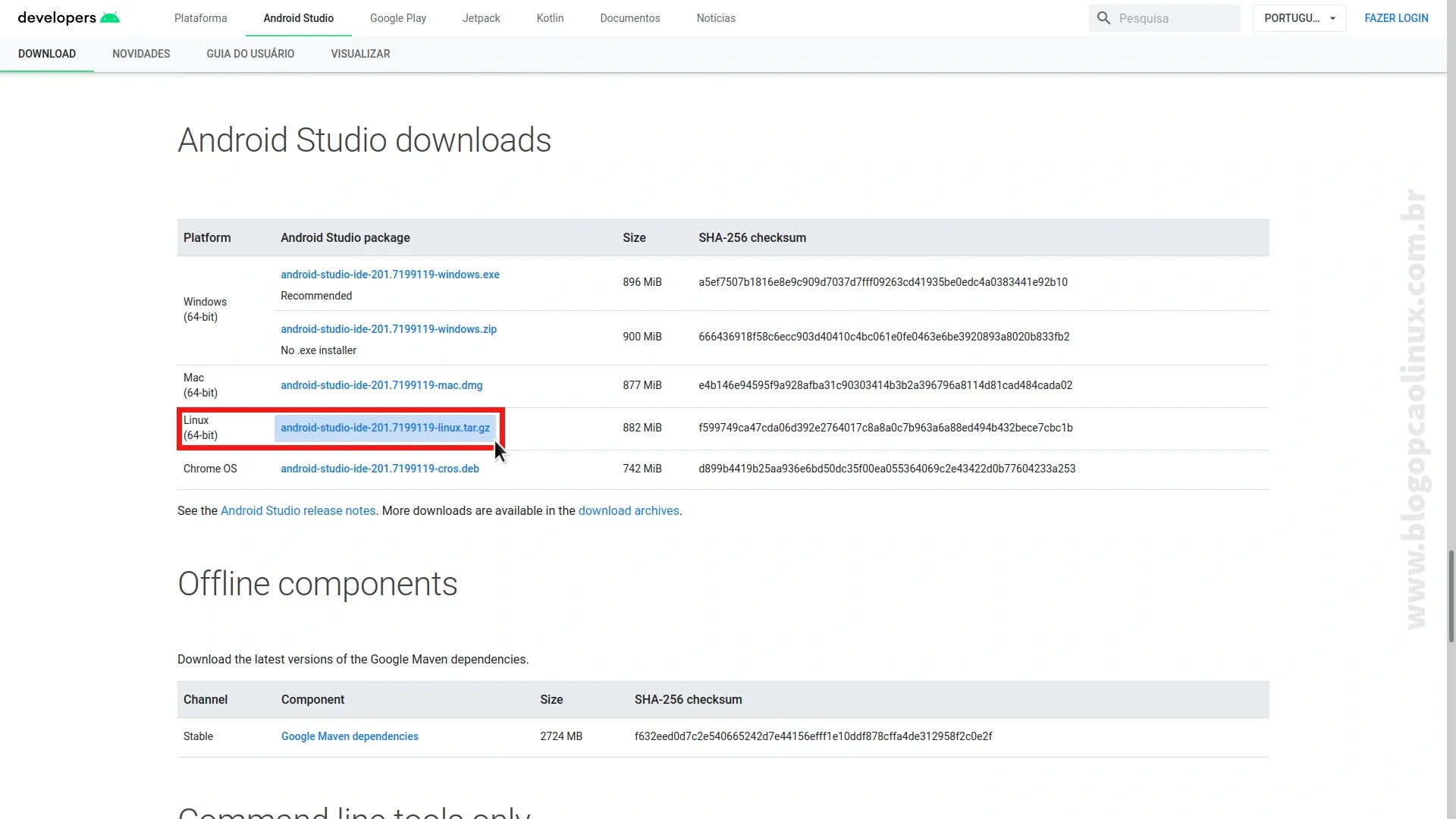 Faça o download do Android Studio