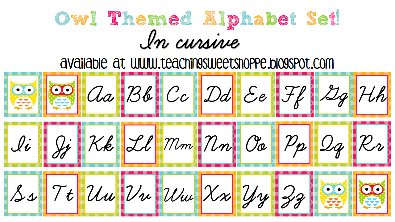 The Teaching Sweet Shoppe!: Owl Alphabet from The Teaching Sweet Shoppe!