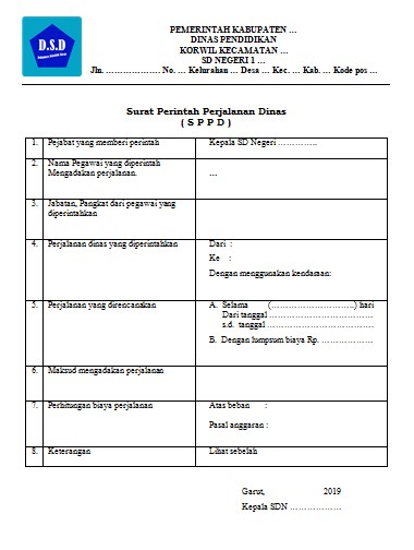 Contoh Format Sppd Guru Dari Sekolah Dokumen Sekolah Dasar