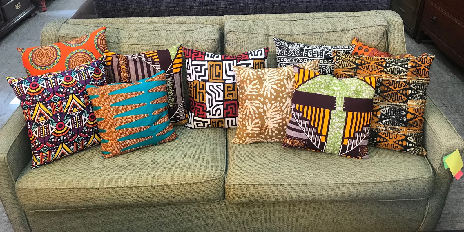 Uhuru Furniture & Collectibles NZO Handmade African Fabric Pillows