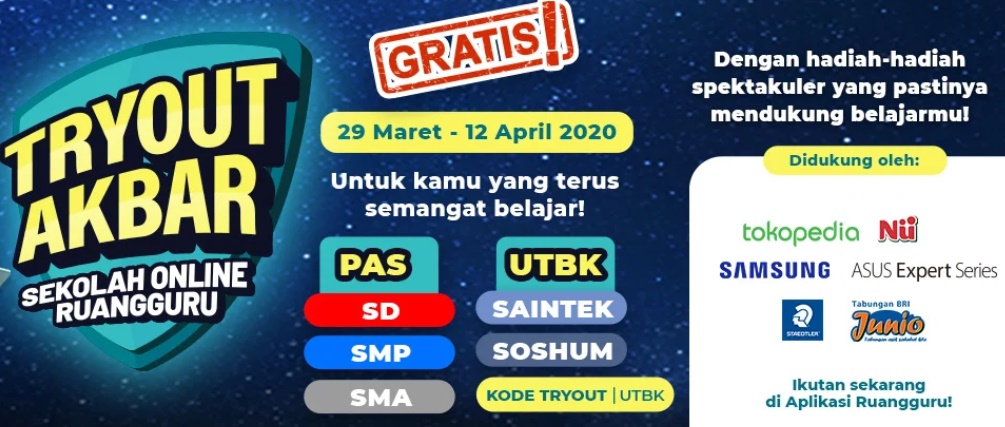 Cara Ikut Tryout Akbar Sekolah Online Ruang Guru Berbagi Ilmu