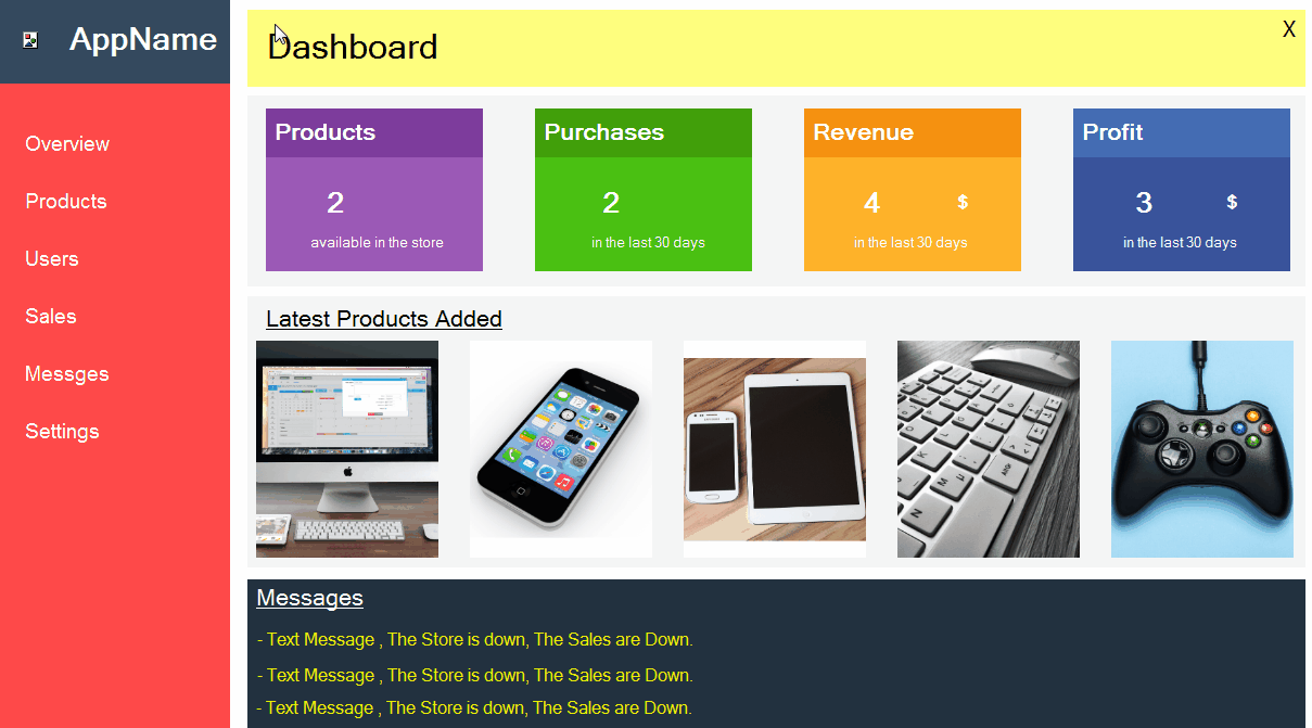 C Dashboard Design Bahasa Pemrogaman